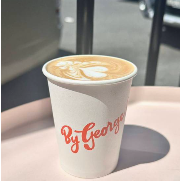 Latte in a By George cup